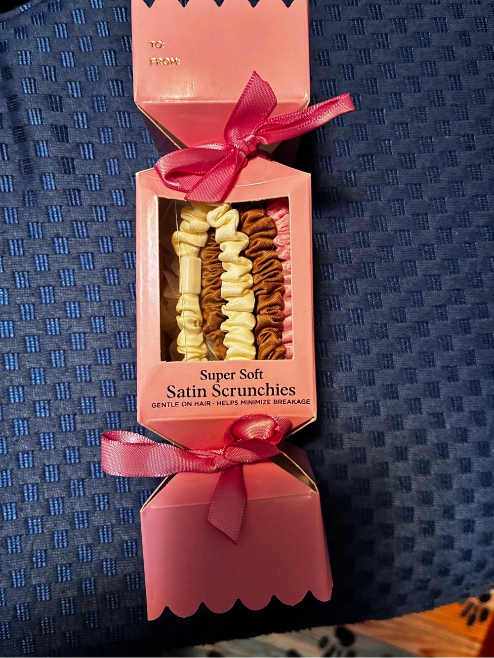 Super Soft Satin Scrunchies Gift Set - Cream, Tan, Pink